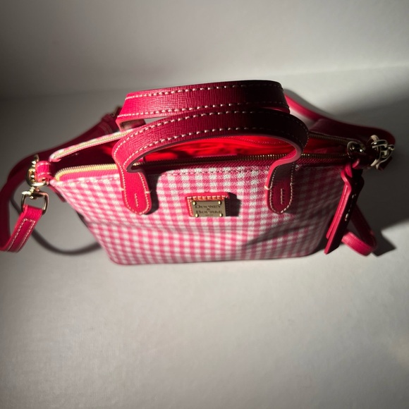 Dooney & Bourke Pink Gingham Mini Satchel Crossbody Bag - Picture 12 of 16